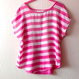 Striped sheer front shirt